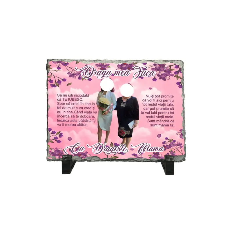 Draga mea fiica, piatra ardezie personalizata, cu mesaj model, pap008